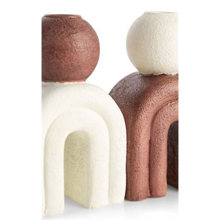 Coco Maison Lot kandelaar H15,5cm Bruin